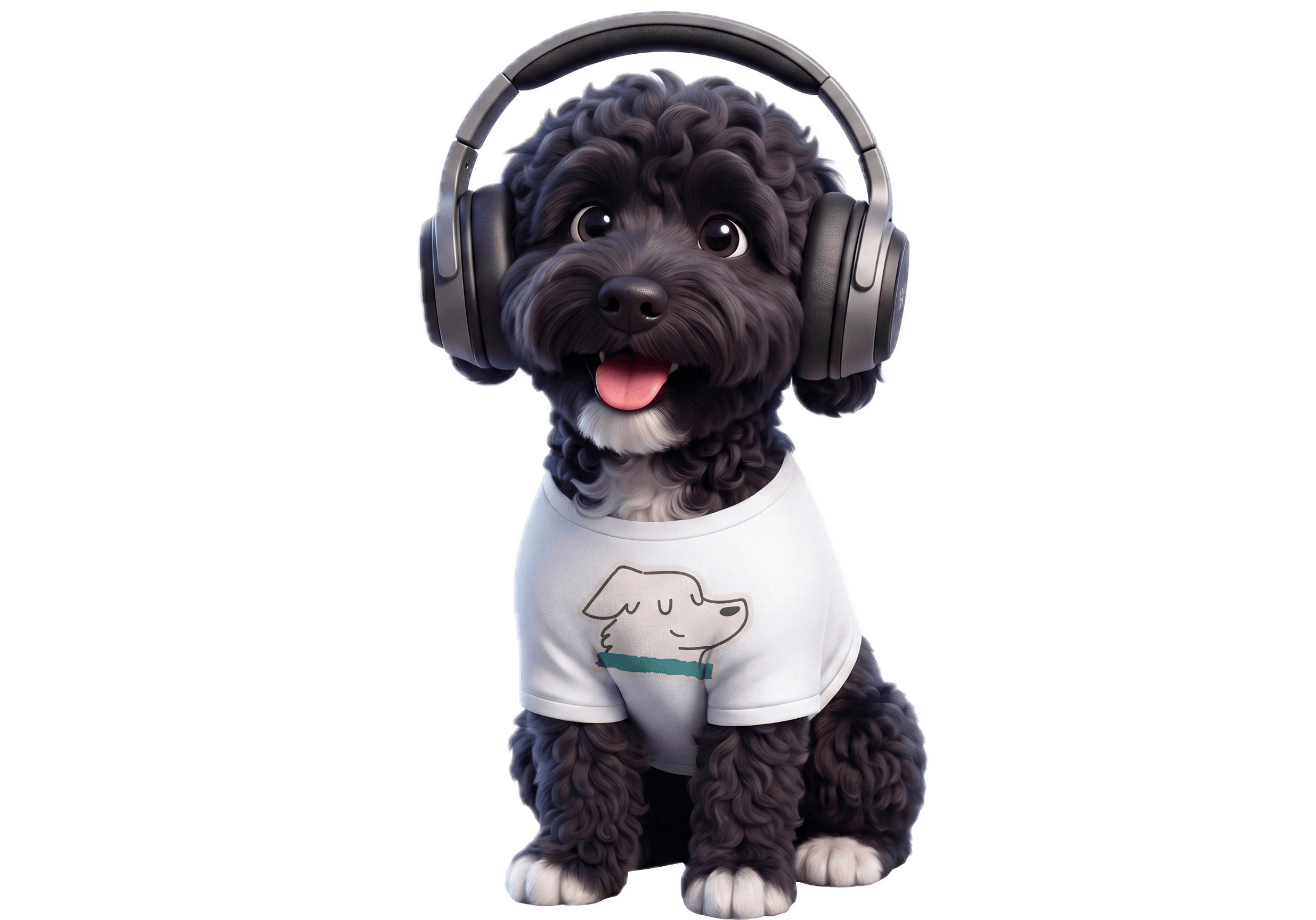 Covi, nuestro asesor de atención al cliente: un perro con auriculares y micrófono